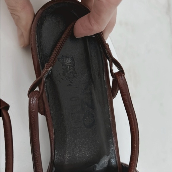 Enzo Angiolini Woven Leather Slingback Flats Dark Brown Casual Minimal Neutral - Picture 15 of 16